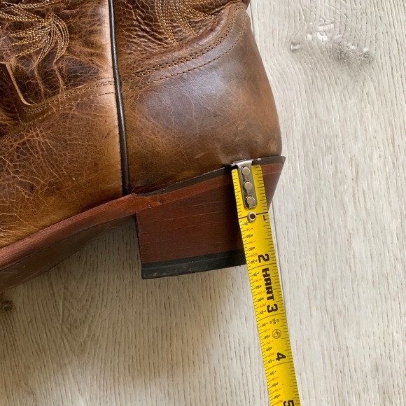 Justin Womens Distressed 10B Leather Western Cowboy Boots Snip Toe Swirl Stitch - Picture 4 of 15